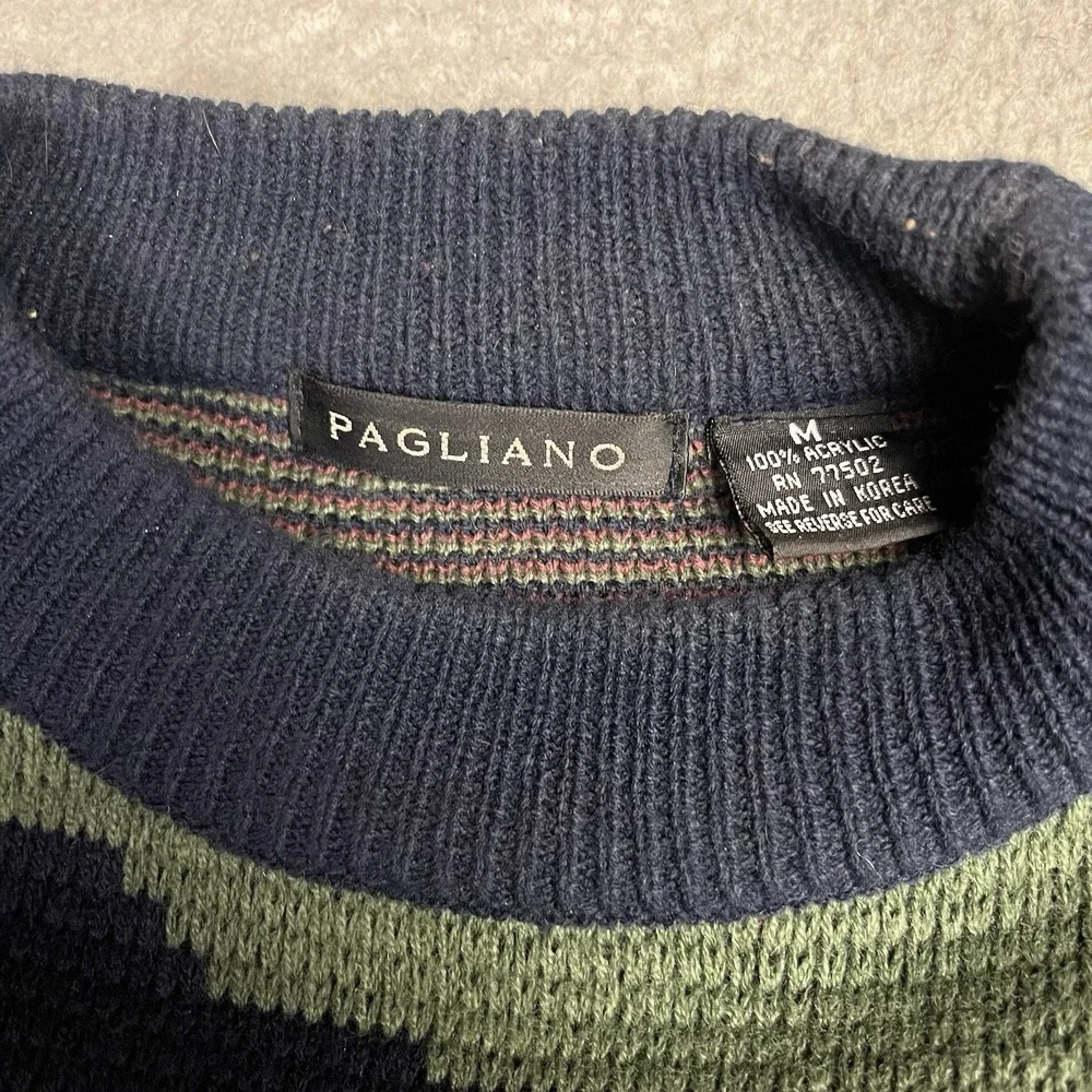 VTG 90s Golf Sweater Mens Medium Colorblock Embroidered Golfer Knit Pullover